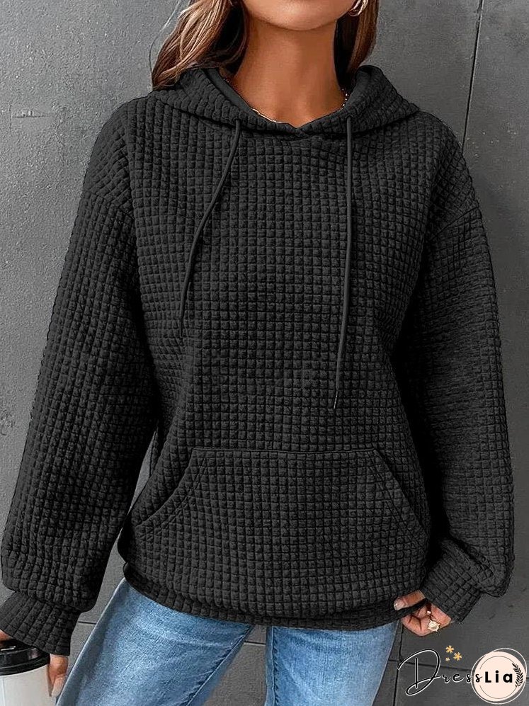 Casual Loose Solid Pullover Hoody