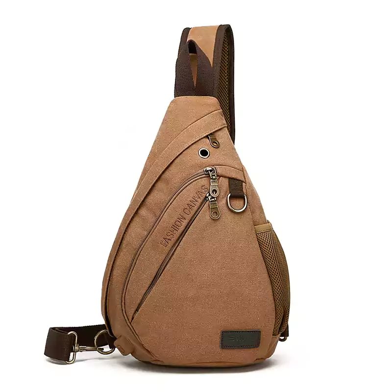 LETCLO ™ Outdoor Canvas Sling Bag with USB Charging Port letclo 