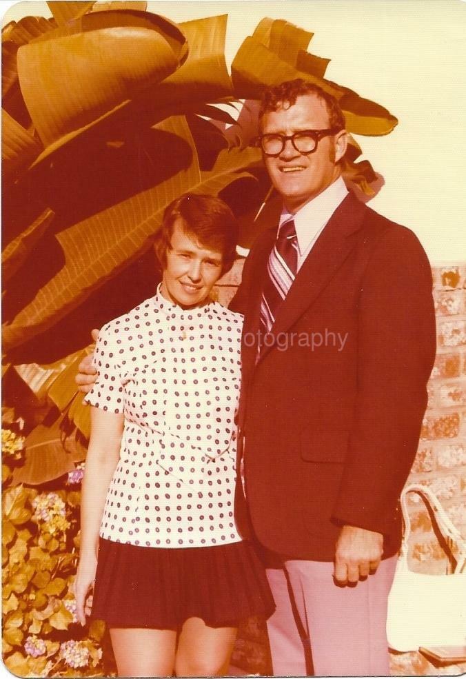 1970's COUPLE Woman FOUND Photo Poster painting Color MAN Original Snapshot VINTAGE 911 12 L