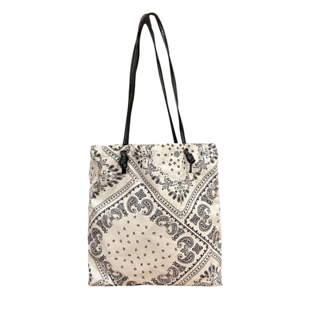 

Ethnic Style Canvas Handbag Printed Travel Shopping Shoulder Tote Bag, Black, 501 Original