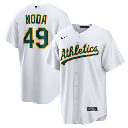 Men's Oakland Athletics #49 Ryan Noda  White Home Replica Jersey