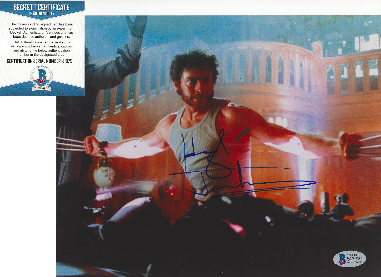 HUGH JACKMAN SIGNED AUTHENTIC 'X-MEN WOLVERINE' 8X10 Photo Poster painting ACTOR BECKETT COA BAS