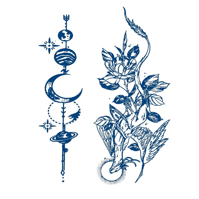 GHHF51-200 herbal juice tattoo stickers semi-permanent lasting men and women tattoo waterproof sweat plant juice tattoo stickers