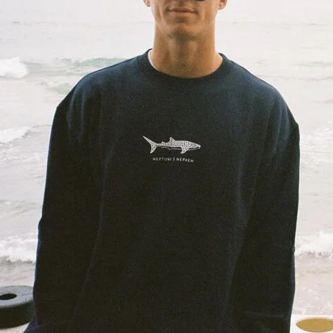 Men Shark Print Sweatshirt / [blueesa] /