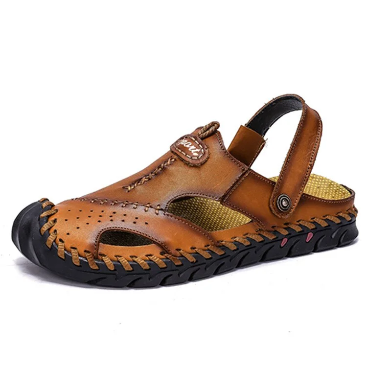 2020 New Leather Men's Sandals Classic Roman Sandals Casual Comfortable shoes Summer Outdoor Beach Man Sandals Sneakers 38-48