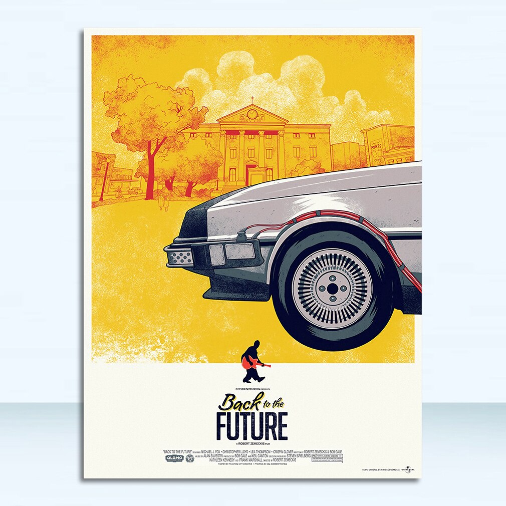 Poster Print Classic Movie Pictures Home Decor Boy Kid Gift Back To The Future Car Poster Art Paintings Silk Canvas