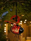 Painted Iron Bee Sculpture Metal Insect Garden Hanging Ornament