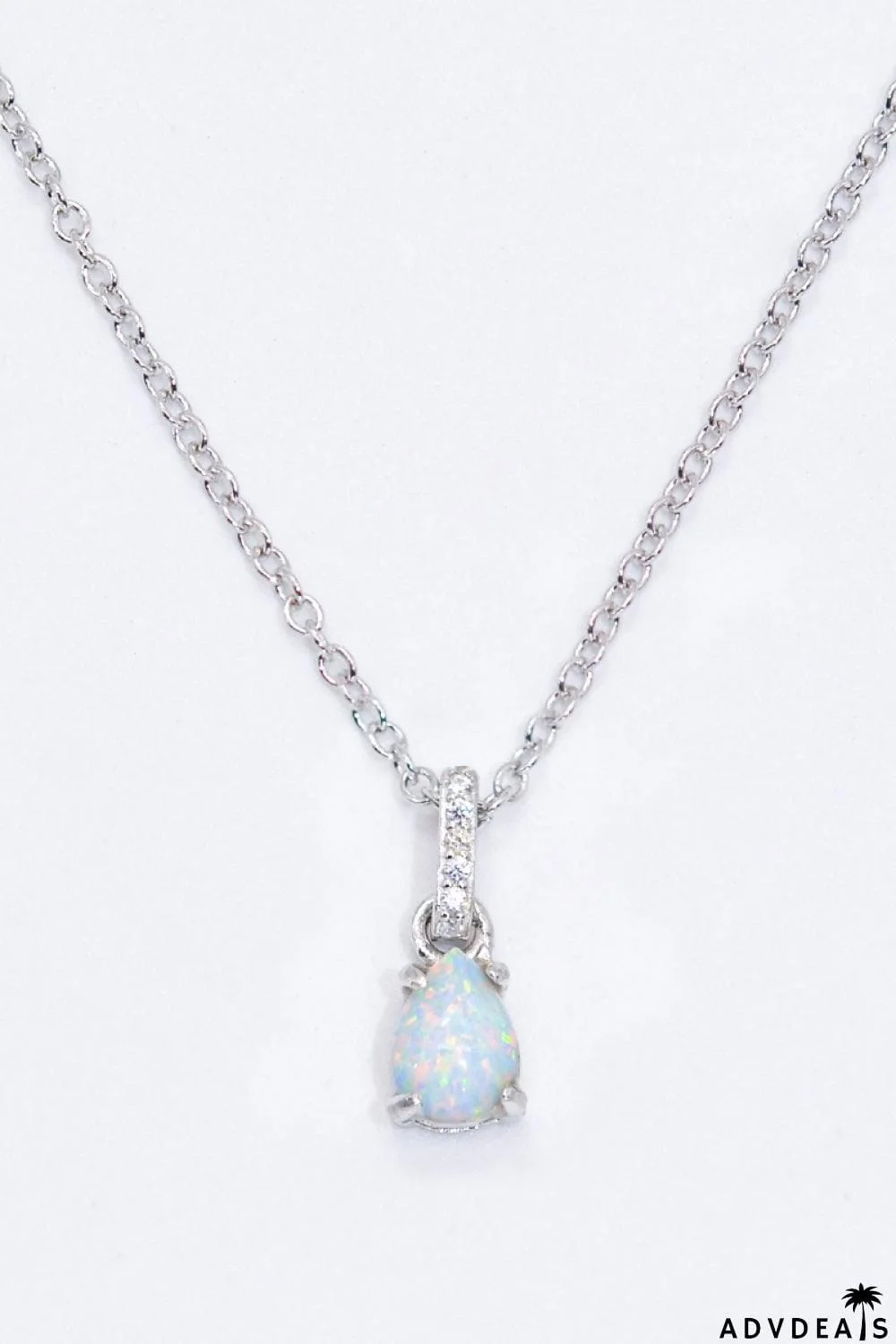 Opal Pendant 925 Sterling Silver Chain-Link Necklace