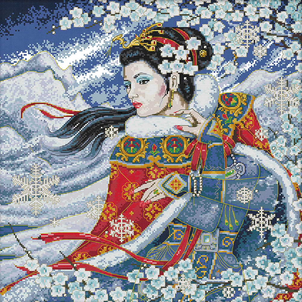 

Snowy Night Beauty - 14CT Stamped Cross Stitch - 47 *47CM, 501 Original