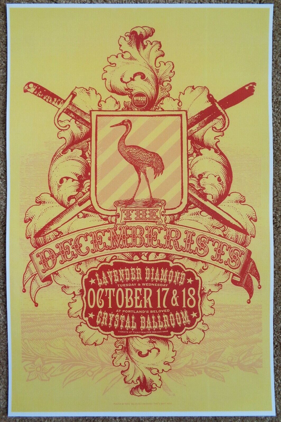 THE DECEMBERISTS 2006 Gig POSTER Portland Oregon Concert