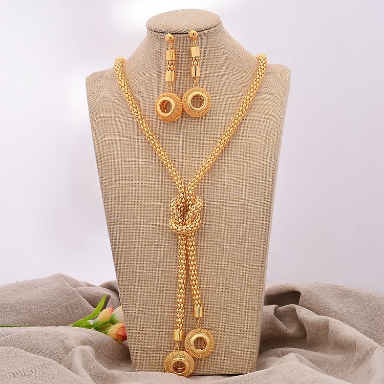 Ethiopian  gold jewelry sets Indian gold necklace Earrings  jewelry set for women