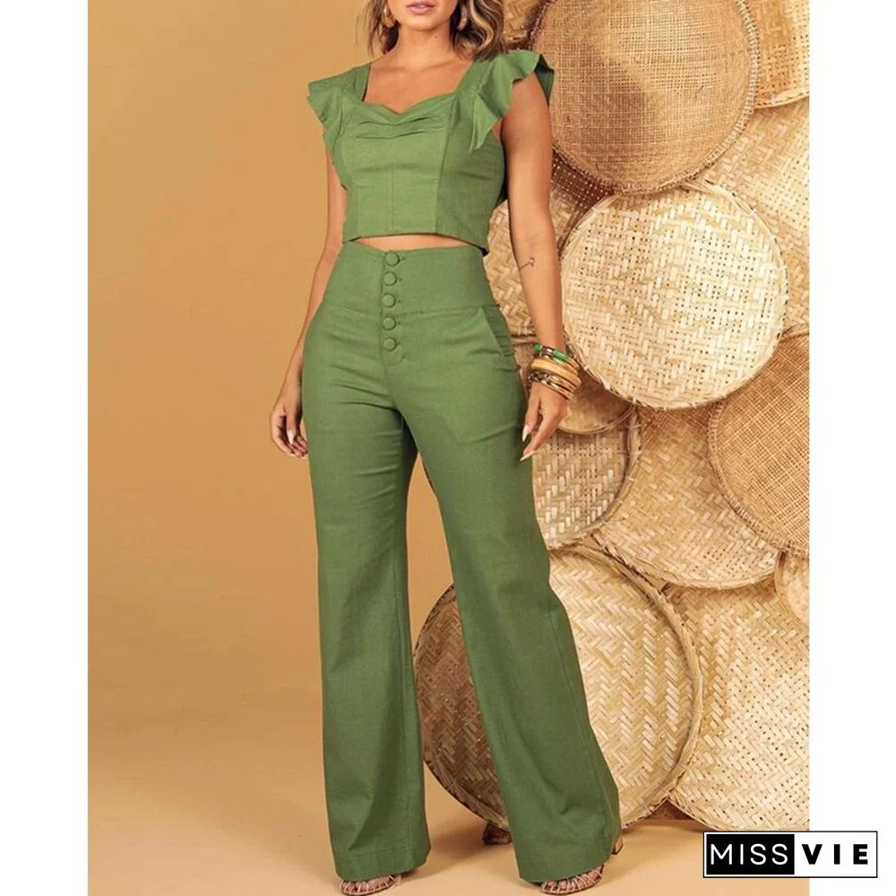 Two-piece Set Women's Top Pants