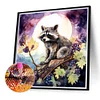 Diamond Painting -DIY Round Dril Purple Grapes Civet Cat(40x40cm)