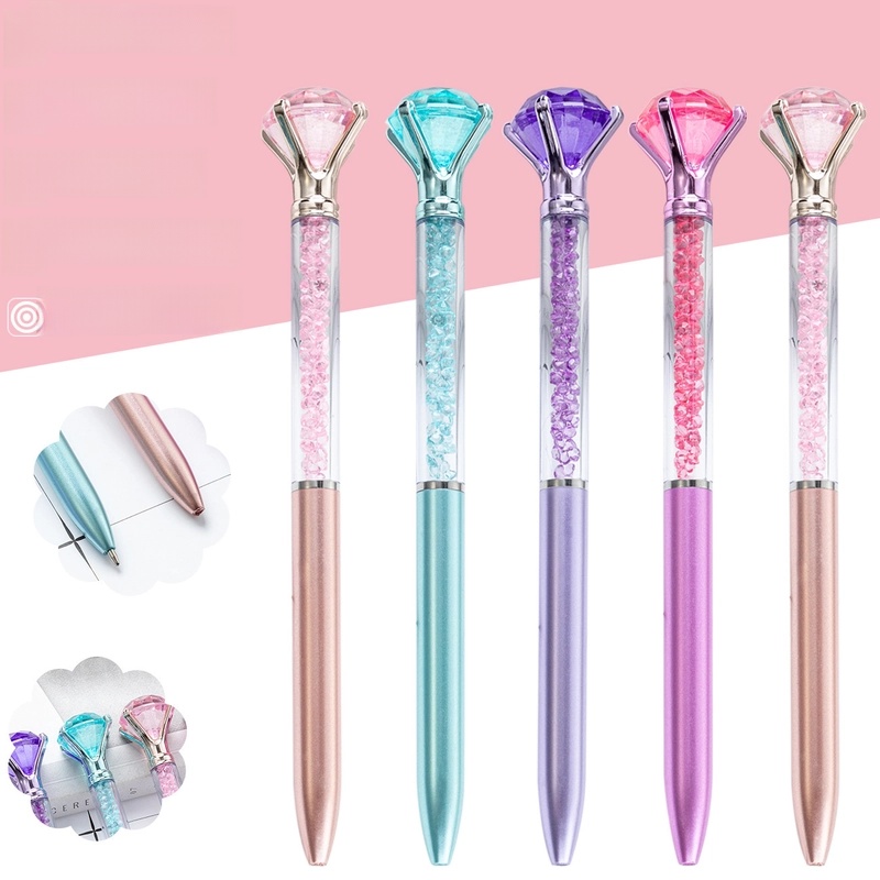 Large Plastic Ballpoint Pen Creative Multicolor Crystal Pen Hotel Promotional Advertising Gift Logo Customizable