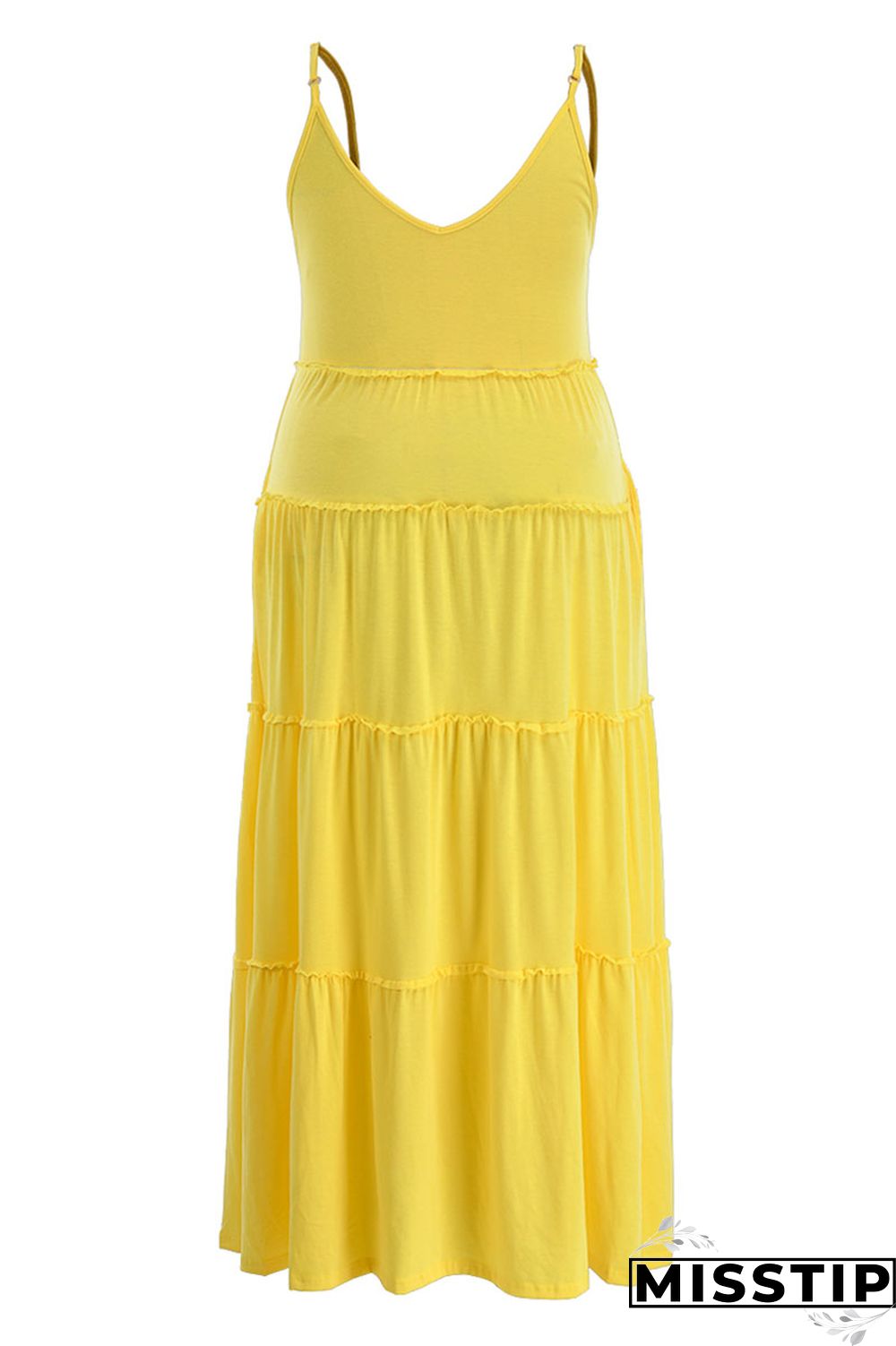 Blue Casual Solid Patchwork Spaghetti Strap Straight Plus Size Dresses