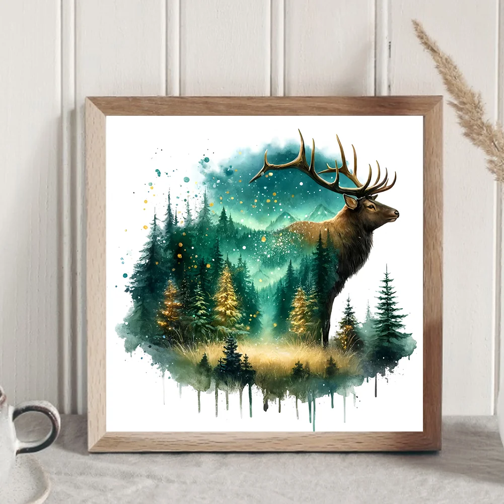 Diamond Painting - Full Round Drill - Forest Deer(Canvas|30*30cm)