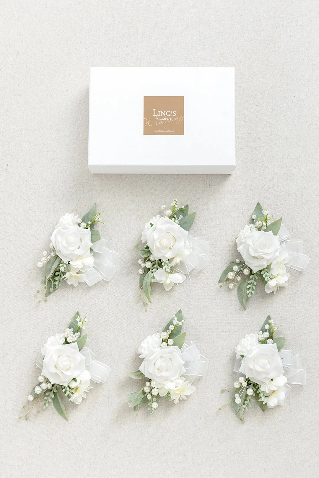 Wrist Corsages in White