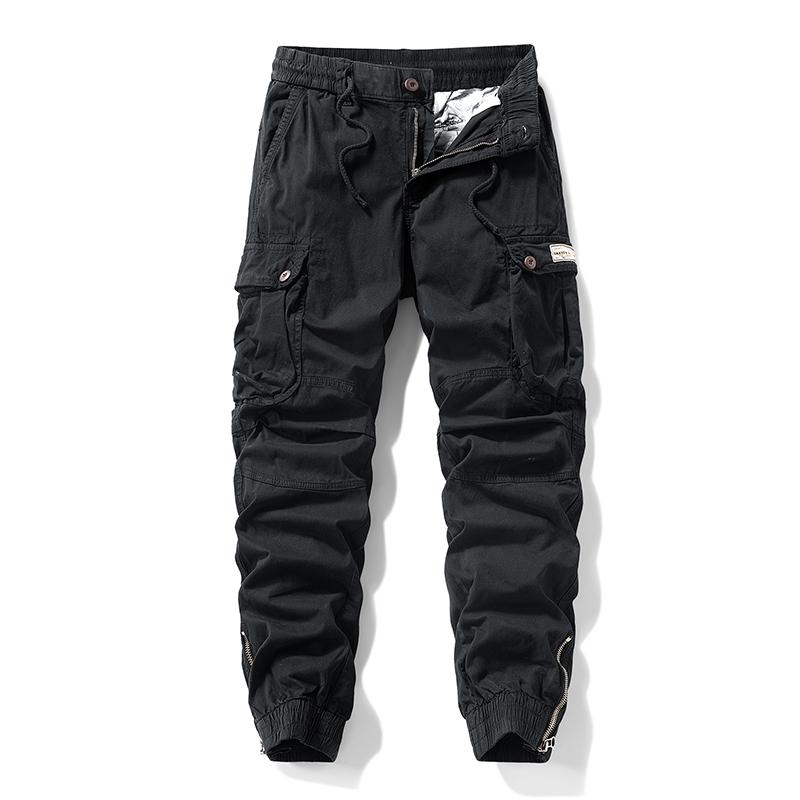 Menswear Fashion Men's Pants - Versatile Functional Cargo Pants for Men, Drawstring Cuffs, Multiple Pockets, Retro Outdoor Casual Style