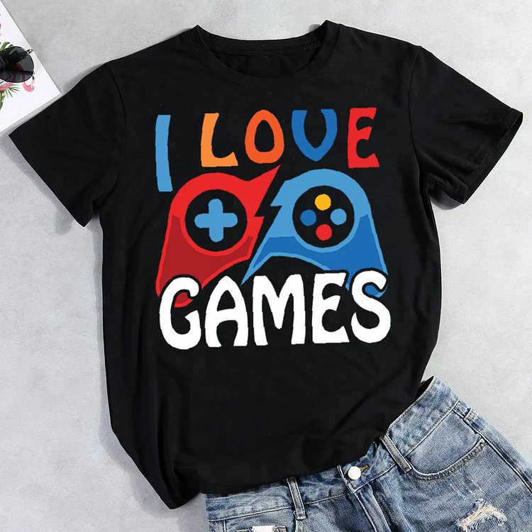 I love games Round Neck T-shirt