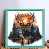Sunset Deer-11CT Stamped/Counted Cross Stitch 40*40cm/15.75*15.75in tapestrymarket