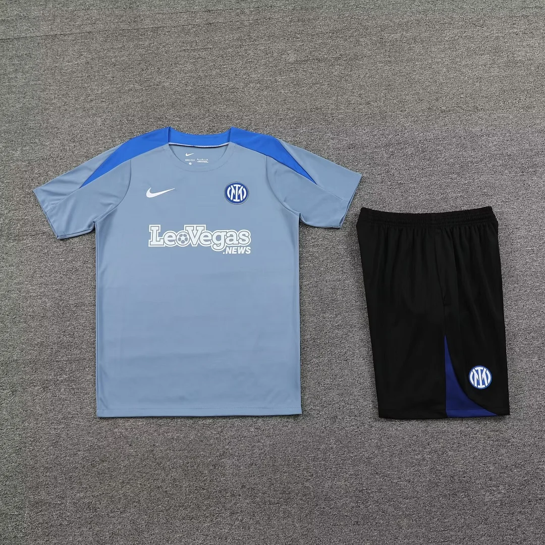 2024/2025 Inter Milan pre-match training Grey Shirt+Shorts 1:1 Thai Quality