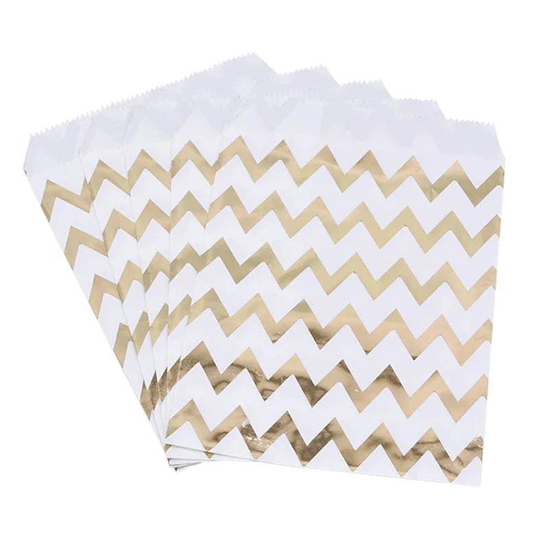 25Pcs Paper Bags Candy Gift Bag Food Packaging Christmas Wedding Favor Baby Shower Rose Gold Birthday Party Decoration Treat Bag