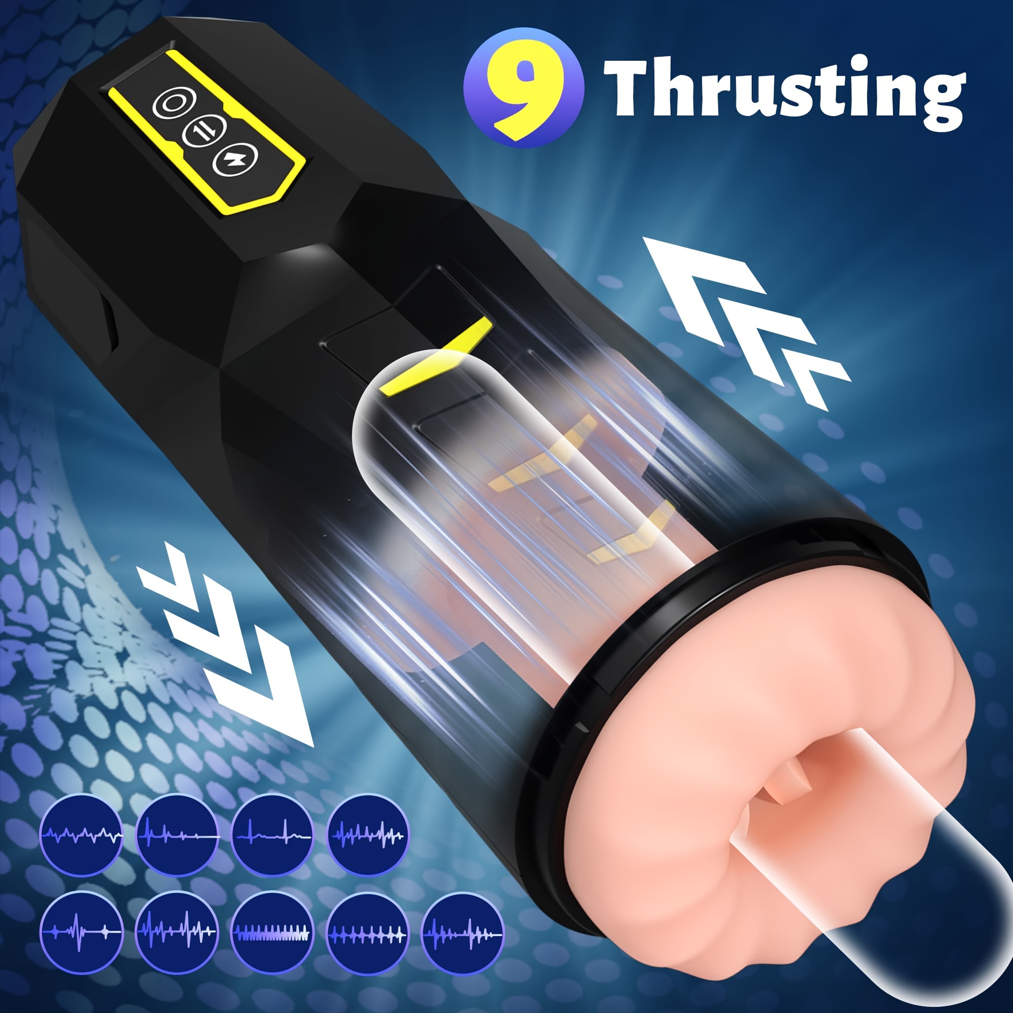 Automatic Male Masturbation Cup with 9 Thrusting & Vibrating