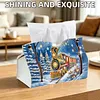 (25cm)Winter Steam Train DIY Diamond Painting PU Tissue Holder Box
