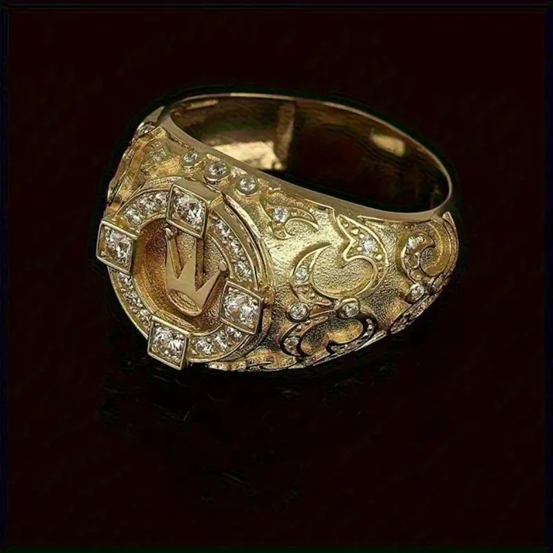 mens heart shaped crown ring fashionable and luxurious statement piece details 0