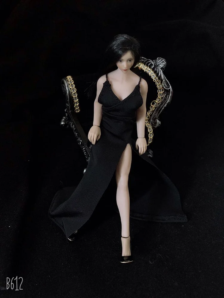 IN STOCK 1/12 Scale female clothes sexy black white dress fit 6