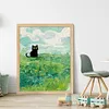 Van Gogh'S Wheat Field And Black Cat-11CT Stamped Cross Stitch 40*50cm/15.75*19.69in