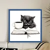 Coffee Book Black Cat-11CT Stamped Cross Stitch 40*40cm/15.75*15.75in