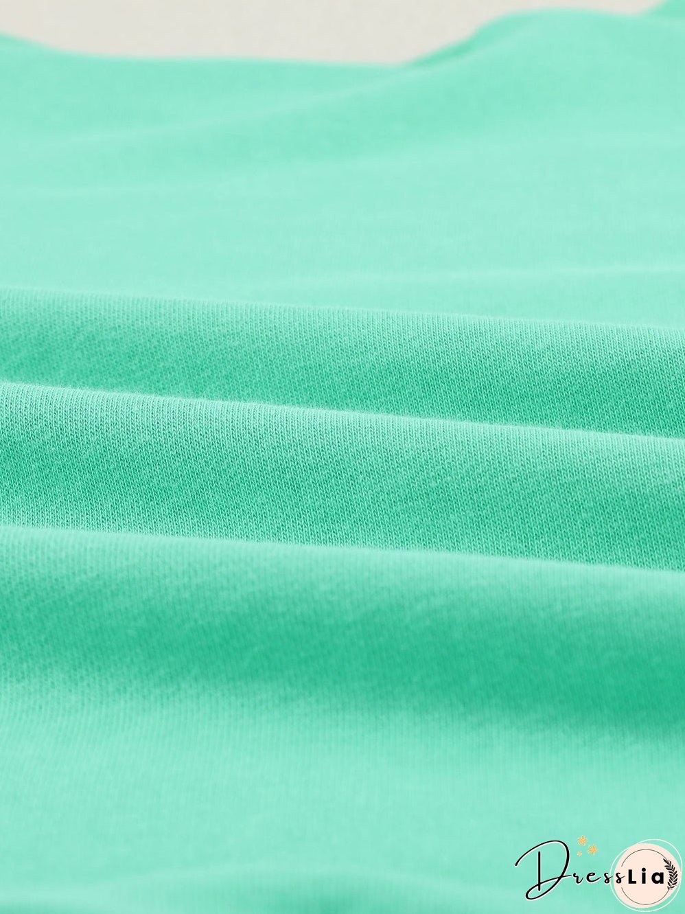 Green Crew Neck Long Sleeve Sweatshirt with Distressed Detail