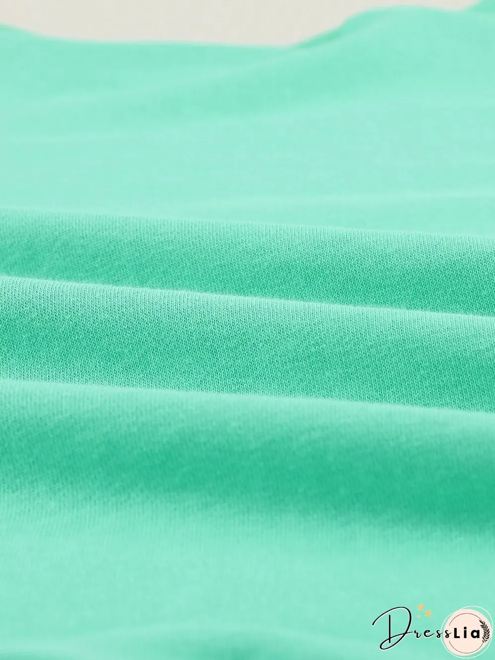 Green Crew Neck Long Sleeve Sweatshirt with Distressed Detail