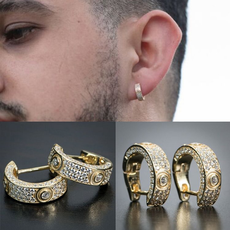 Luxury Exquisite Earrings Men Hip Hop Jewelry