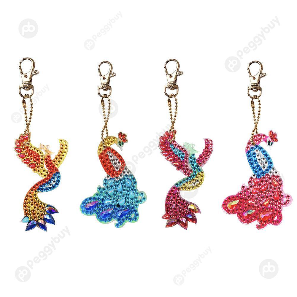 

4pc Phenix-DIY Creative Diamond Keychain, 501 Original