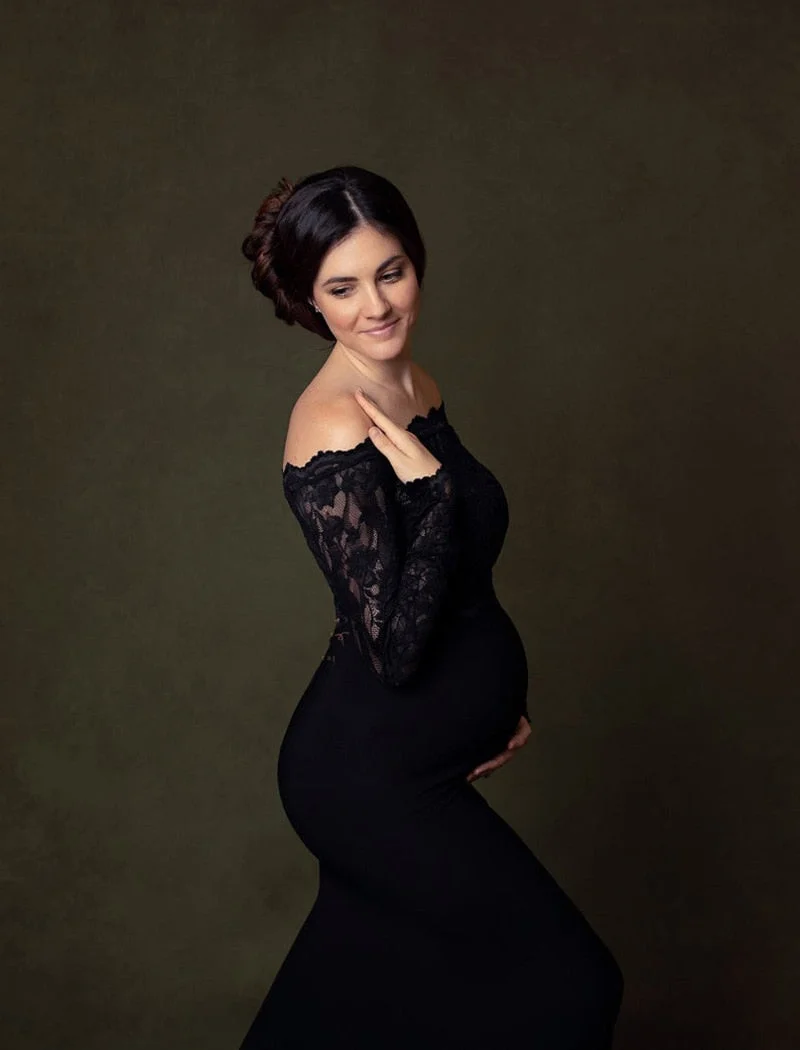 Pregnancy Dress for Photo Shoot Maternity Photography Props Sexy Lace Maxi Gown Dress Plus Size Pregnant Women Clothes