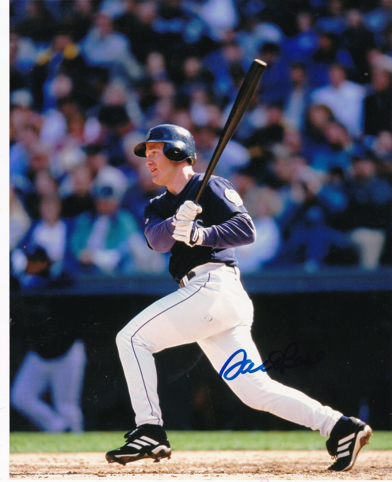 DAVID BELL SEATTLE MARINERS ACTION SIGNED 8x10