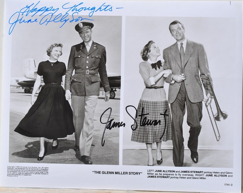 JAMES STEWART & June Allyson Signed Photo Poster painting The Glenn Miller StoryJimmy Stewart wCOA