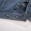 Chrome Hearts Patchwork Denim Jacket - Vintage Blue Gothic Street Jacket 0789