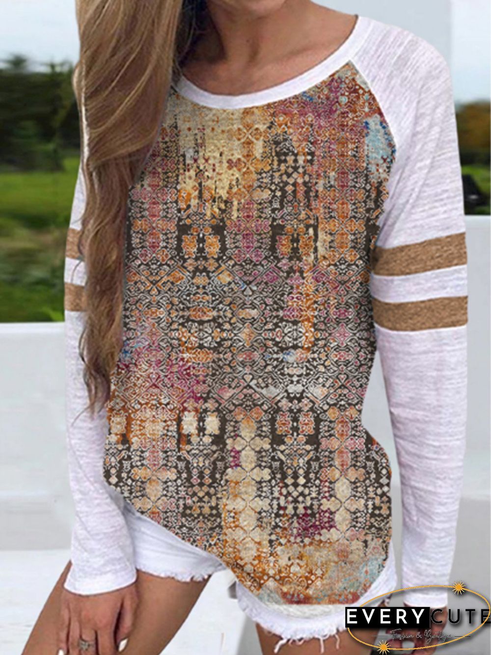 Ethnic Jersey Casual T-Shirt