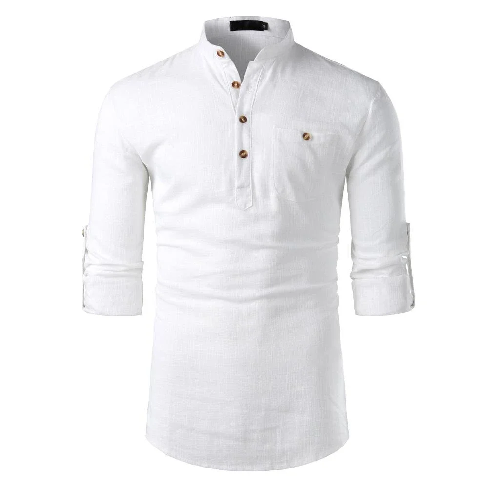 Lapel Neck Button Casual Solid Color Shirt