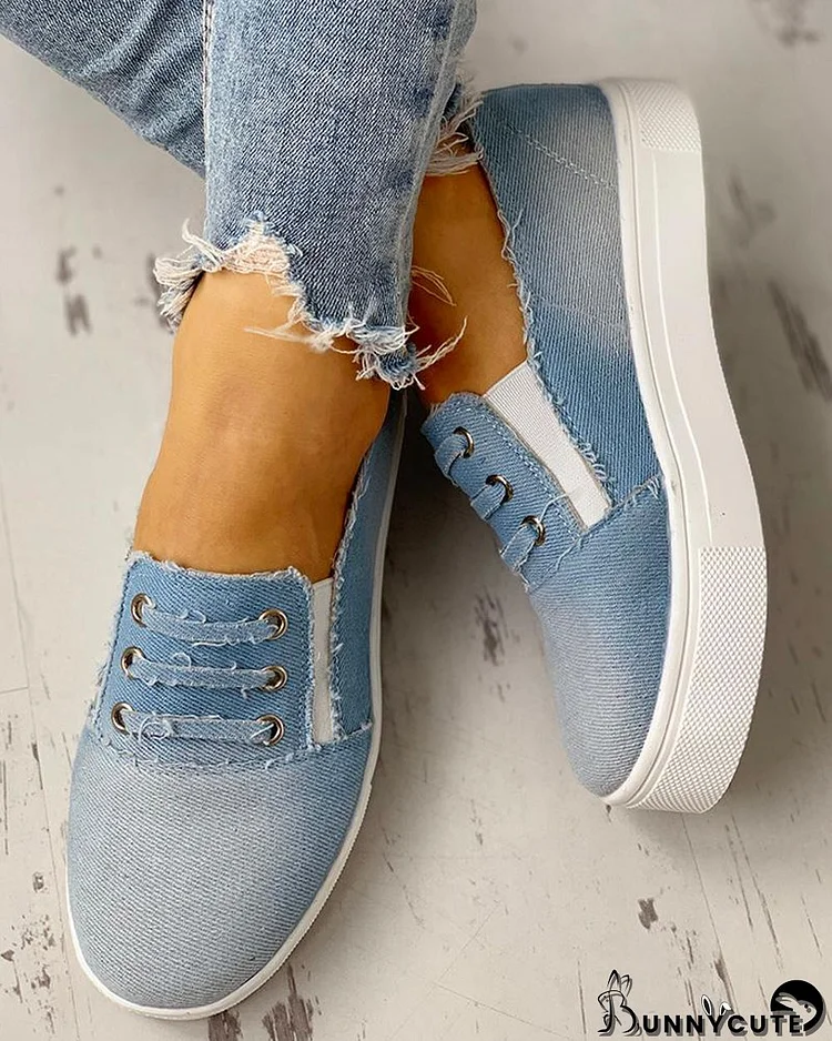 Eyelet Detail Flat Casual Shoes