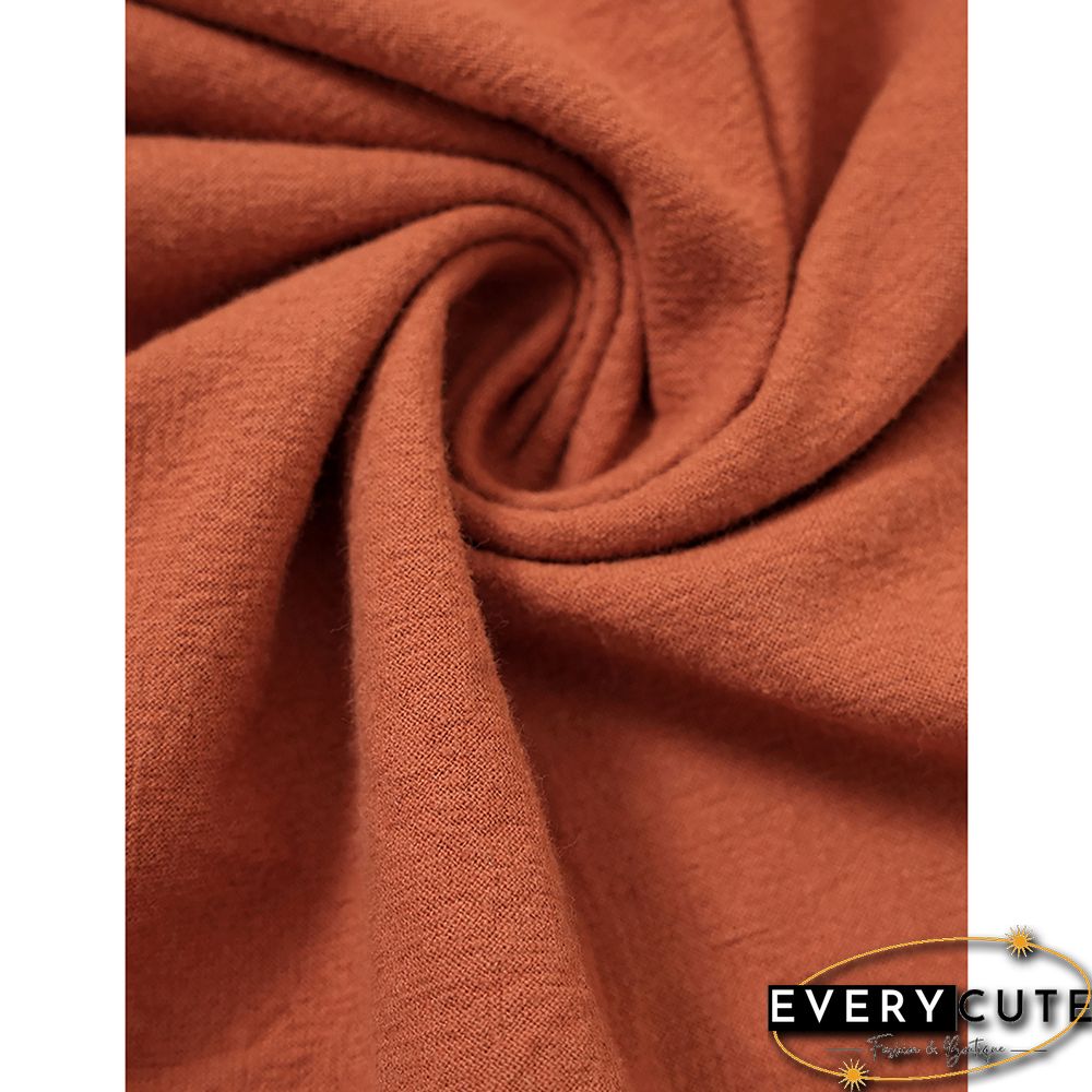 Rust Red Cut-out One Shoulder Casual Dress