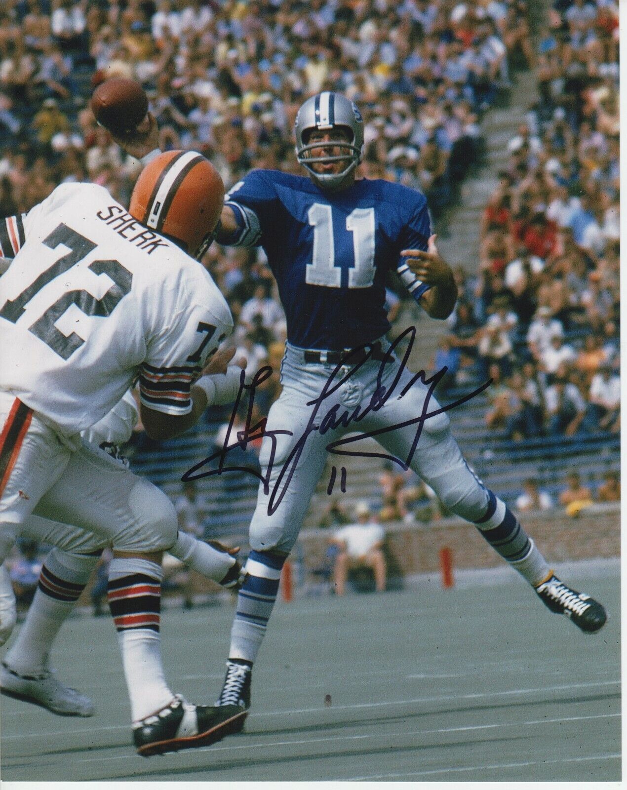 Greg Landry #0 8x10 Signed Photo Poster painting w/ COA Detroit Lions -