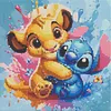 Diamond Painting -DIY Round Drill Cartoon Lions and Stitch