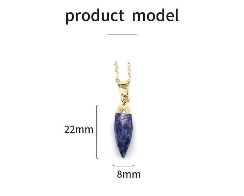 Minimalist Chili Natural Stone Polishing Pendant Necklace