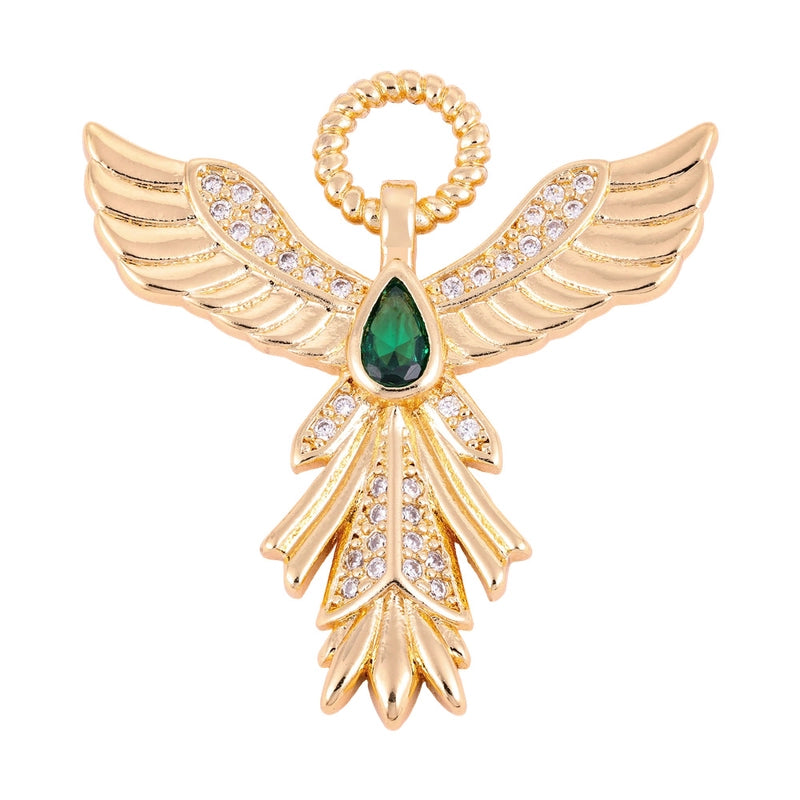 1 Piece Copper Zircon Four Leaf Clover Round Heart Shape Pendant Jewelry Accessories