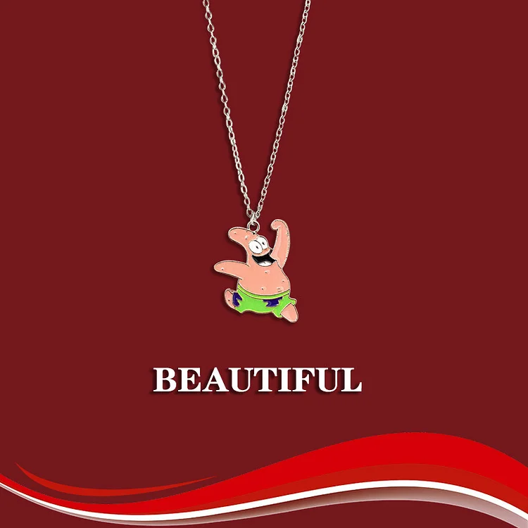 BFF Spongebob Squarepants Patrick Star Couple Necklace