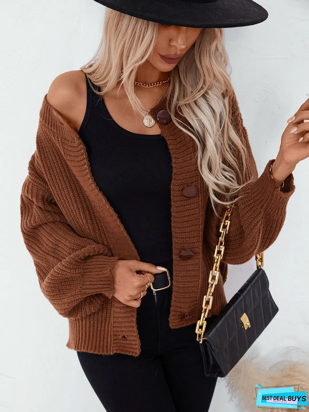Button Down Long Sleeve Cardigan